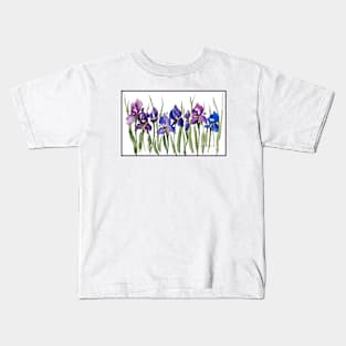 French Iris Watercolor Purple Kids T-Shirt